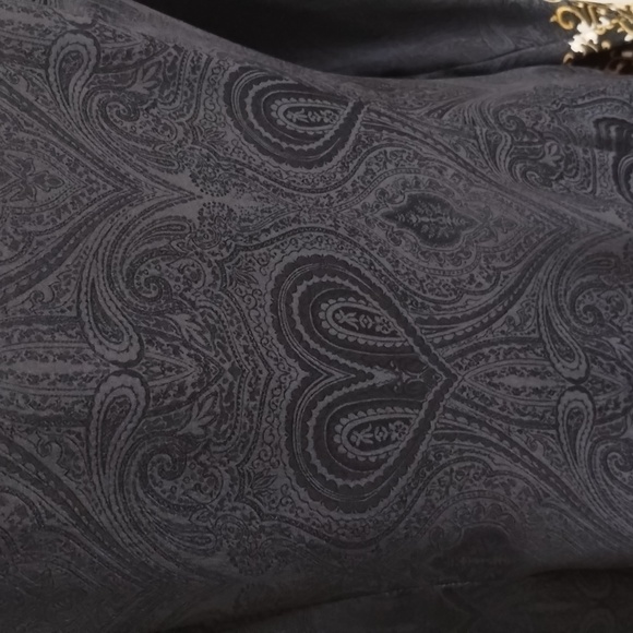 Adrianna Papell Silk Black Dress with Gold Leaf print size 12 Vintage - Picture 3 of 10